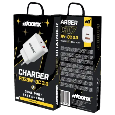POLNILEC MOONX PD 33W 1XUSB-C 1XUSB QC3.0 ZA ANDROID IPHONE