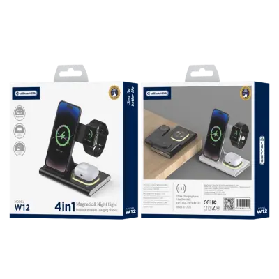 BREZŽIČNI POLNILEC JELLICO 3-V-1 ZA IPHONE 11 12 13 14 15 MAGSAFE 15W PD