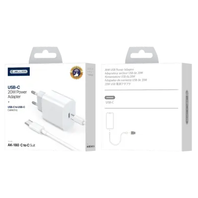 POLNILEC JELLICO PD 20W ZA IPHONE 12 13 14 1X USB-C + USB-C KABEL