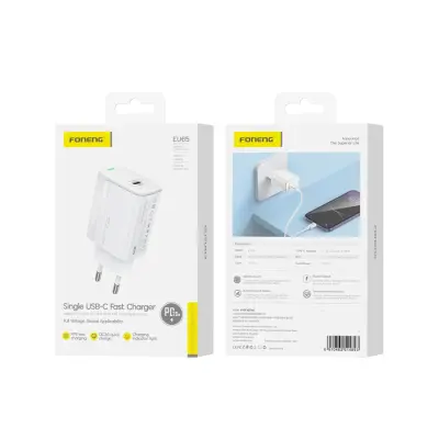 FONENG EU65 20W PD STENSKI POLNILEC ZA IPHONE 12 13 14 1X USB-C