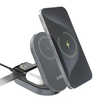 SBS 3-V-1 POLNILNA POSTAJA ZA MAGSAFE QI2 MFI ZA IPHONE 12 13 14 BREZŽIČNO