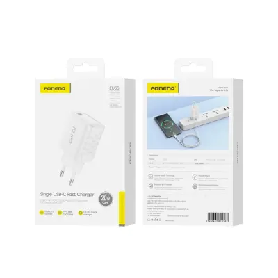 POLNILEC FONENG GAN PD 20W 1XUSB-C ZA IPHONE GALAXY S HITRIM POLNJENJEM