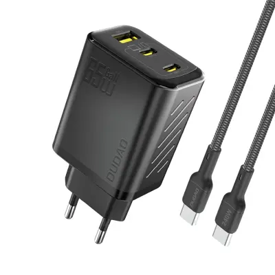 DUDAO 65W STENSKI POLNILEC ZA TELEFONE 1 USB-C S KABLOM