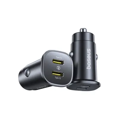BASEUS AVTO POLNILEC GO TRIP 2X USB-C 30W ZA HITRO POLNJENJE TELEFONOV
