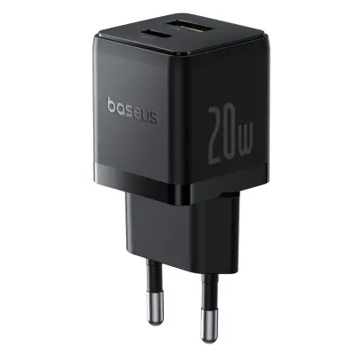 BASEUS 20W STENSKI POLNILEC USB-C USB-A ZA HITRO POLNJENJE TELEFONOV IN NAPRAV