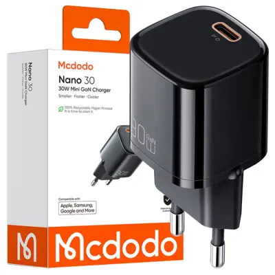 MCDODO HITR STENSKI POLNILEC ZA TELEFON USB-C GAN PD QC NAPAJALNIK - 30 W