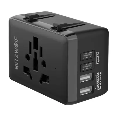 BLITZWOLF 4-V-1 POTOVALNI ADAPTER ZA USB C PD 20W 2XUSB ZA TELEFONE