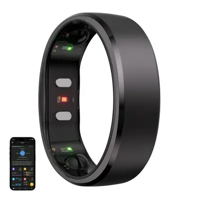 RINGCONN SMARTRING GEN 2 VELIKOST 9 ČRNE OBLIKE ZA ZDRAVJE IN FITNES
