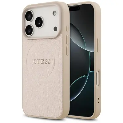 GUESS SAFFIANO KLASIČNI OVITEK MAGSAFE Z LOGOM ZA IPHONE 17 PRO ZAŠČITA