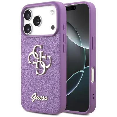 OVITEK GUESS FIXED GLITTER VELIK 4G ZA IPHONE 17 PRO VISOKO KAKOVOSTEN