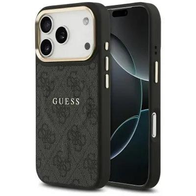 GUESS 4G PU KLASIČNI LOGO MAGSAFE OVITEK ZA IPHONE 17 PRO RAZKOŠNA ZAŠČITA