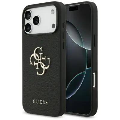 OVITEK GUESS Z ZRNATIM VELIKIM 4G KLASIČNIM LOGOM ZA IPHONE 17 PRO MAX LUXURY