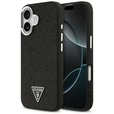 GUESS OVITEK MAGSAFE Z BLESKEČIM TRIKOTNIKOM IN LOGOM ZA IPHONE 17, ZAŠČITNI UČINEK