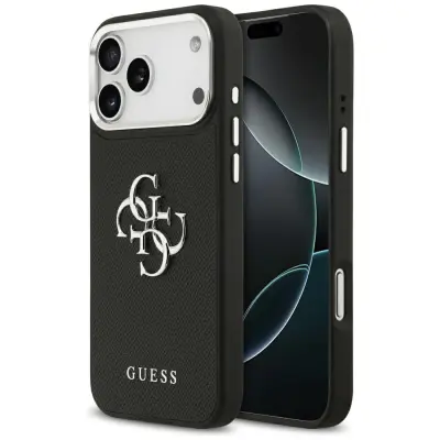 OVITEK GUESS Z ZRNATIM VELIKIM 4G KLASIČNIM LOGOM ZA IPHONE 17 PRO MAX ELEGANTEN