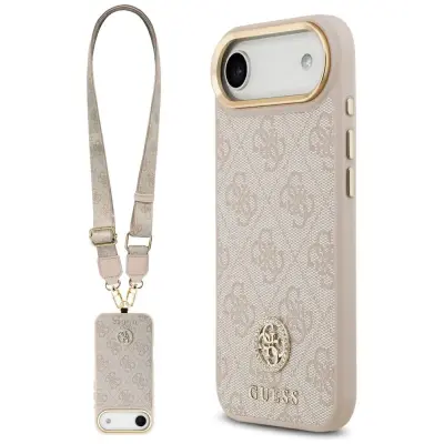 OVITEK GUESS 4G S STRASS LOGO VELIKIM PAŠČKOM IN KOVINSKIMI GUMBMI MAGSAFE ZA IPHONE AIR