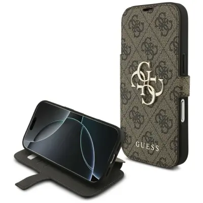 OVITEK GUESS BOOK 4G Z LOGOM IN KOVINO ZA IPHONE 17 PRO NAJBOLJŠI