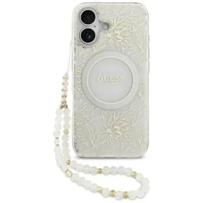OVITEK GUESS IML FLOWERS ELECTRO PEARL PAŠČEK ZA MAGSAFE IPHONE 17