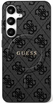 OVITEK GUESS ZA SAMSUNG GALAXY S25 FE Z OBROČEM, KLASIČNIM LOGOM, MAGSAFE VISOKE KAKOVOSTI