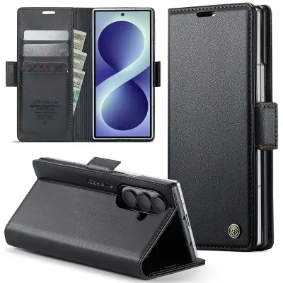 Odprta emb - Ovitek za telefon Samsung Z Fold 8 Ultra,Brezžično polnjenje,Odporen na udarce,Prilagodljiva podpora,Ohišje za kasetne telefone - črn