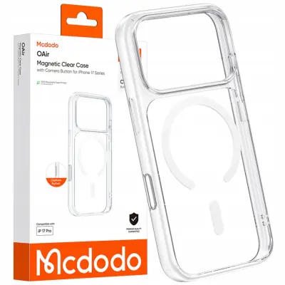 MCDODO MAGNETNI PROZORNI OVITEK, OJAČAN ZA MAGSAFE IPHONE 17 PRO