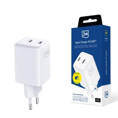 3MK HYPER CHARGER PD 45W GAN QC4+ PPS 2C ZA HITRO POLNJENJE APPLE SAMSUNG
