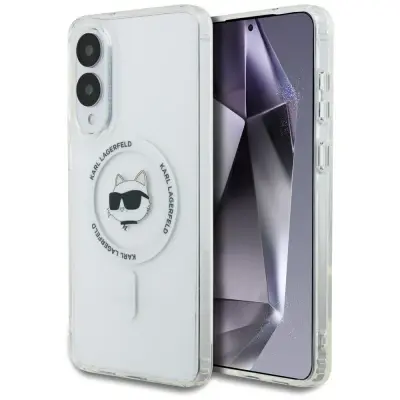 OVITEK KARL LAGERFELD Z GUMBOM, GLAVO CHOUPETTE IN LOGOM, NATISNJENIM LOGOM MAGSAFE ZA SAMSUNG