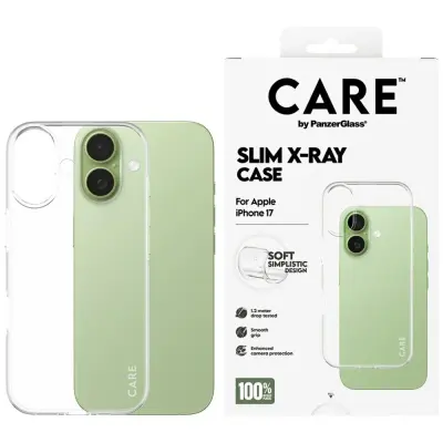 PANZERGLASS MODNI MEHKI OSNOVNI OVITEK ZA RENTGENSKI RAKI ZAŠČITA ZA IPHONE 17