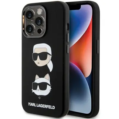 SILIKONSKI OVITEK KARL LAGERFELD ZA IPHONE 15 PRO 6.1 KARL&CHOUPETTE Z LOGOTIPOM