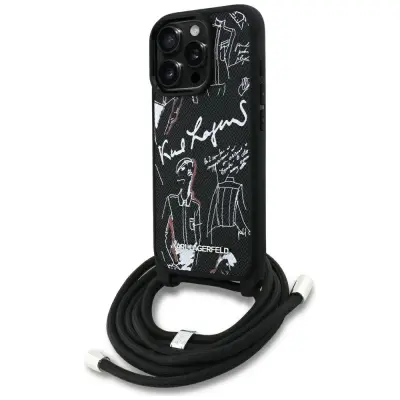 OVITEK KARL LAGERFELD Z VZORCEM IN LOGOM ZA IPHONE 16 PRO MAX