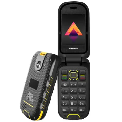 Ojačan telefon s preklopnim mehanizmom Dvojni zaslon Baterija 1200mAh Gumb SOS