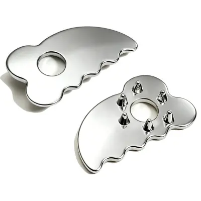 Gua sha nož iz cinkove zlitine za dvig čeljusti in V-line Silver