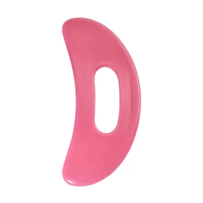 Rezinski Gua Sha masažna plošča za obraz in telo, ukrivljen dizajn Rose red