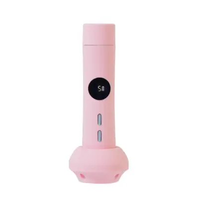 Hot and Cold Facial Massager with Base – Multi-Mode Cryotherapy & Red Light Pink