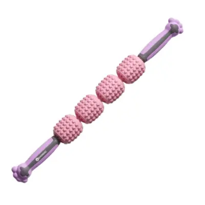 Four-Bead Silicone Muscle Roller Stick za globoko sprostitev mišic Pink