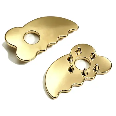 Gua sha nož iz cinkove zlitine za dvig čeljusti in V-line Gold