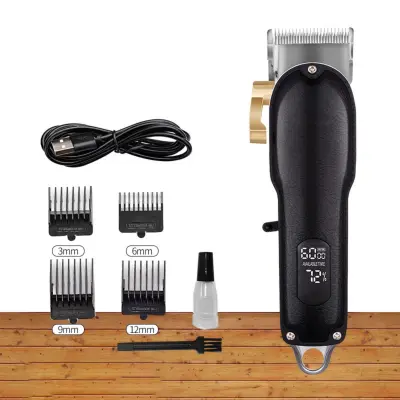 Električni strižnik z samobrušečim rezilom, 4 nivoji in LCD Black