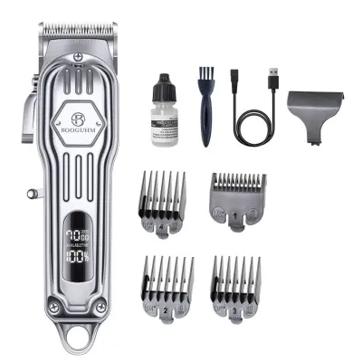 Metalni brezžični strižnik z 2000mAh baterijo, 7000RPM in LED zaslonom Silver