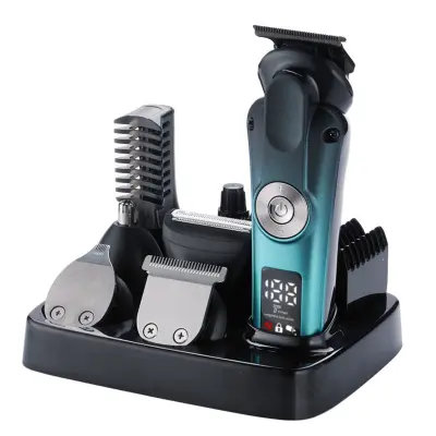 6-v-1 električni strižnik z USB-C, LCD in 1400mAh baterijo Black+Green