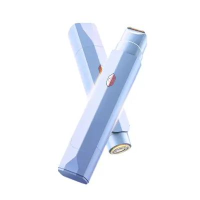 Polnilni bikini trimer z dvojno glavo, IPX6, USB-C Blue
