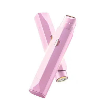 Polnilni bikini trimer z dvojno glavo, IPX6, USB-C Pink