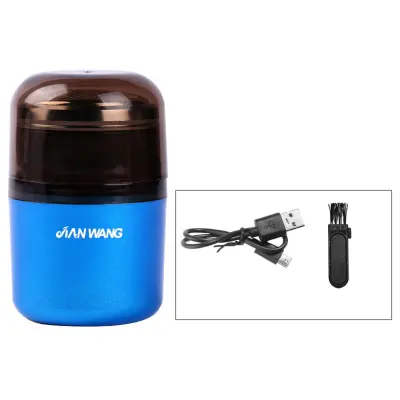 Mini električni brivnik – 3-glavnični rotacijski za potovanja, USB Blue