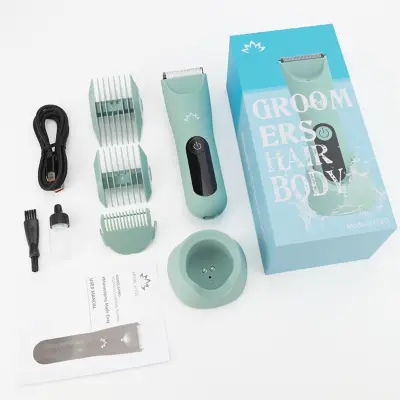 Prenosni trimer za celo telo z dokom, 6500 RPM, IPX7 vodoodporen Green