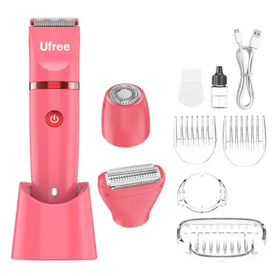 3-v-1 električni trimer, magnetne glave, nerjaveča+keramika, IPX7 Rose red