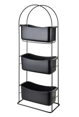 polica kovinska Dea Black 27,5x13x73 črna 1 kos