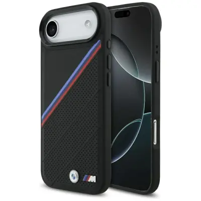 BMW M TRIKOLORNI KOVINSKI OVITEK Z LOGOM ZA IPHONE 17 AIR MAGSAFE STILSKO ZAŠČITO