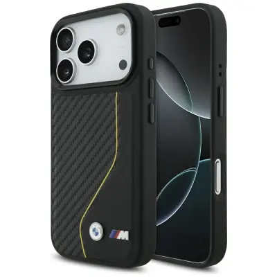 OVITEK Z LOGOM BMW M CARBON LINE ZA IPHONE 17 PRO, ZAŠČITA PRED OGLJIKOM MAGSAFE