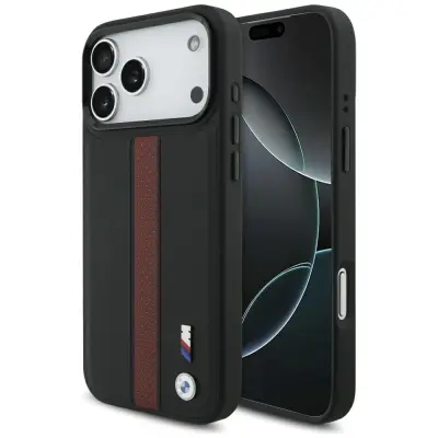 OVITEK BMW M Z PERFORIRANIM LOGOM IN ČRTKAMI ZA IPHONE 17 PRO MAX MAGSAFE LUXURY