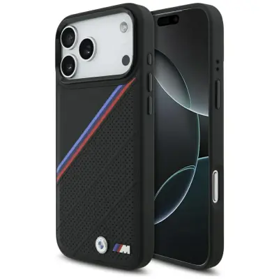 OVITEK Z TRIKOLORNIM KOVINIM LOGOM BMW M ZA IPHONE 17 PRO MAX MAGSAFE LUXURY