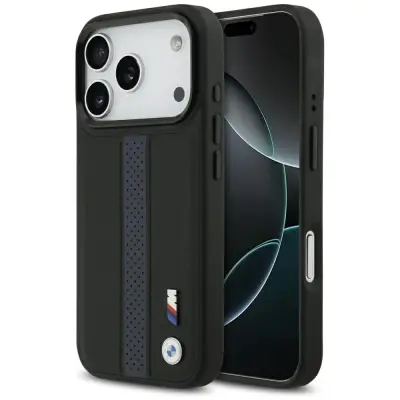 BMW M OVITEK Z PERFORIRANIM LOGOM IN ČRTKAMI ZA IPHONE 17 PRO, ZAŠČITA MAGSAFE Z LOGOM