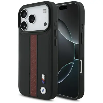 OVITEK BMW M Z PERFORIRANIM LOGOM IN ČRTKAMI ZA MAGSAFE IPHONE 17 PRO LUKSUZNI